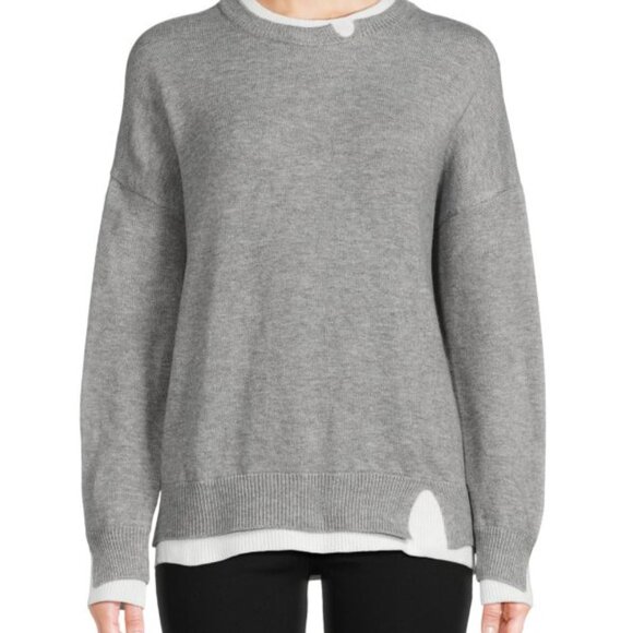 Theo & Spence Solid Drop Shoulder Sweater - Picture 1 of 7